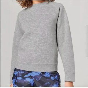 Ivy Park Quilted Gray Sweatshirt Pullover Size Large Crewneck Logo Print